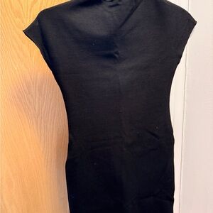 Zara Classic Black Knit Mock Neck Mini Dress